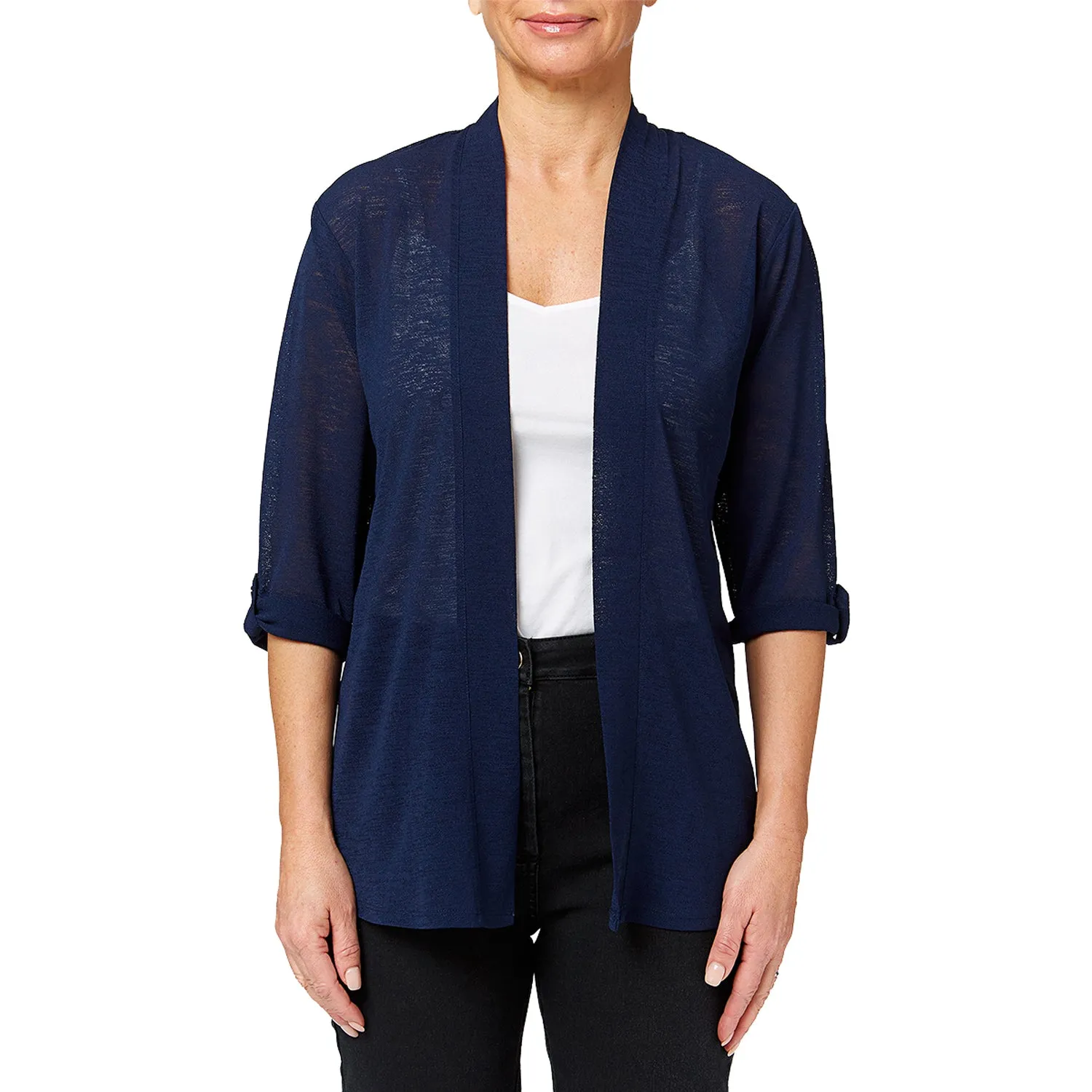 Roll Up Sleeve Cardigan - French Navy