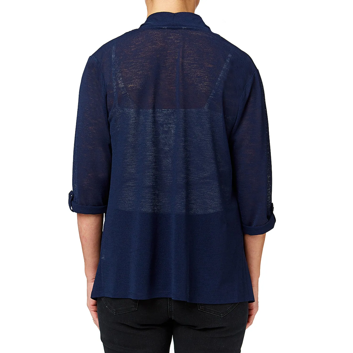 Roll Up Sleeve Cardigan - French Navy