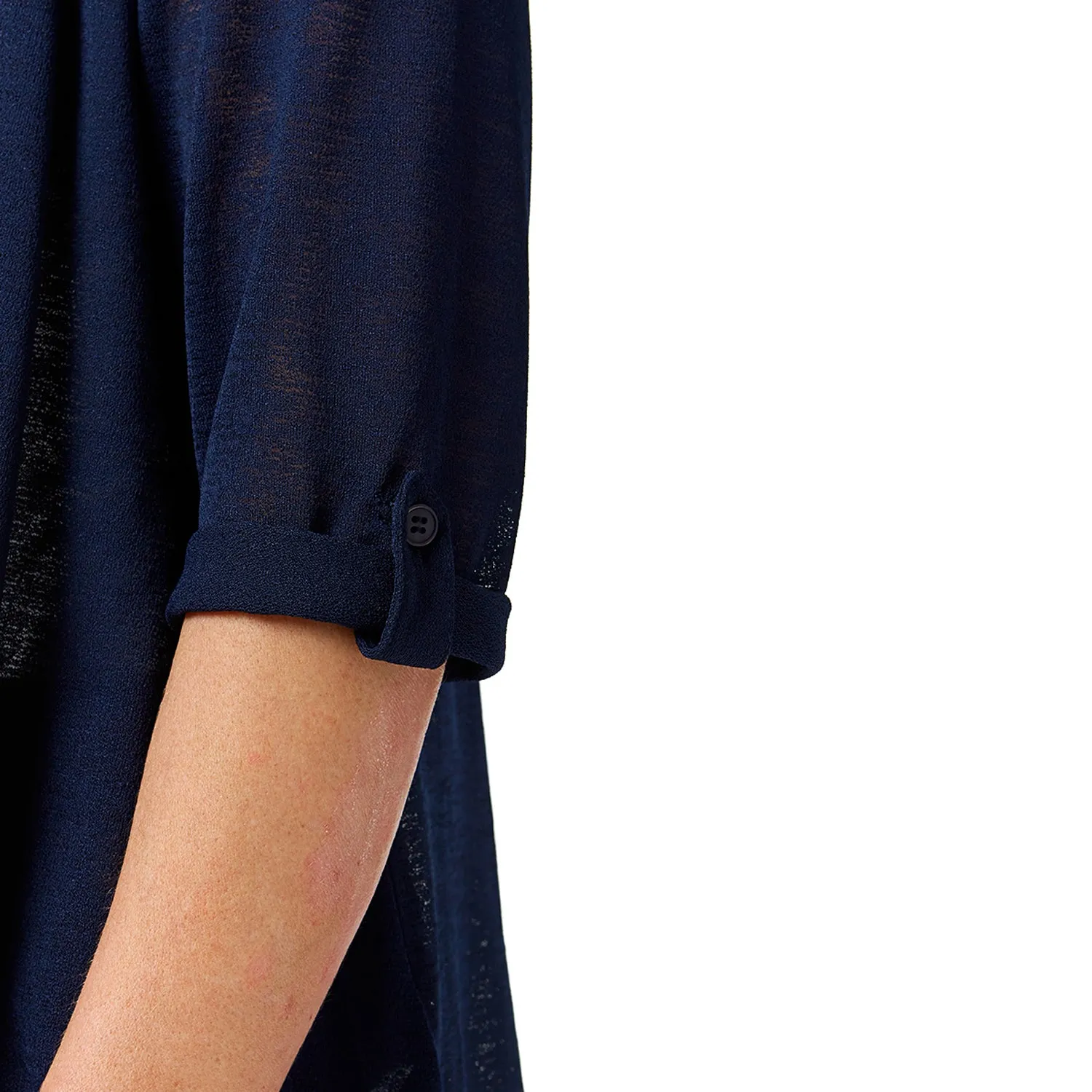 Roll Up Sleeve Cardigan - French Navy