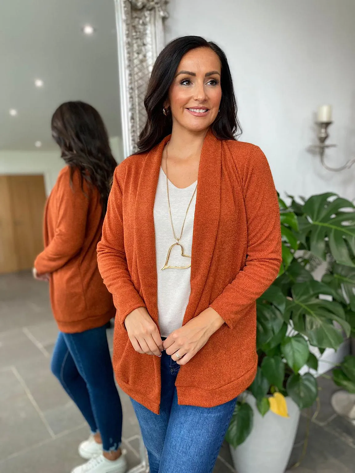 Rust Lightweight Cardigan Rosie