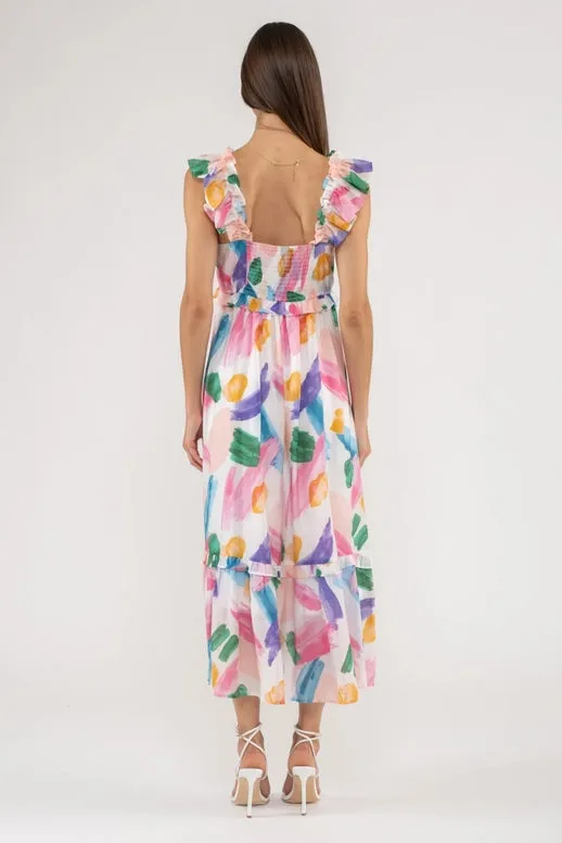 Ryan Brushed Stroke Midi Dress