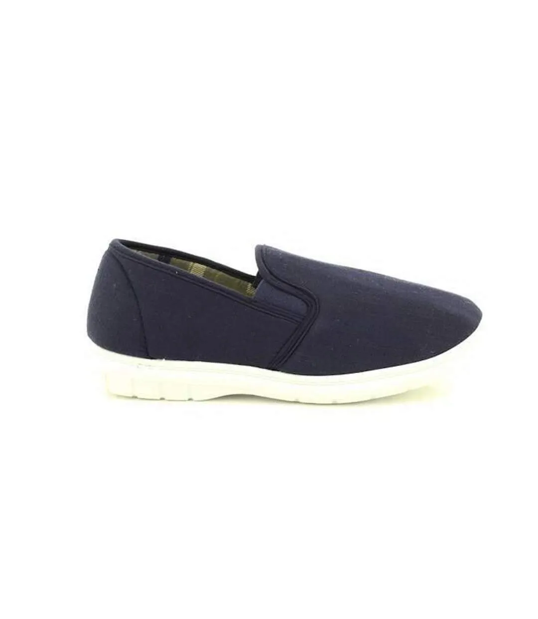 Scimitar Mens Twin Gusset Slip On Casual Textile Shoes (Navy Blue Denim) - UTDF611