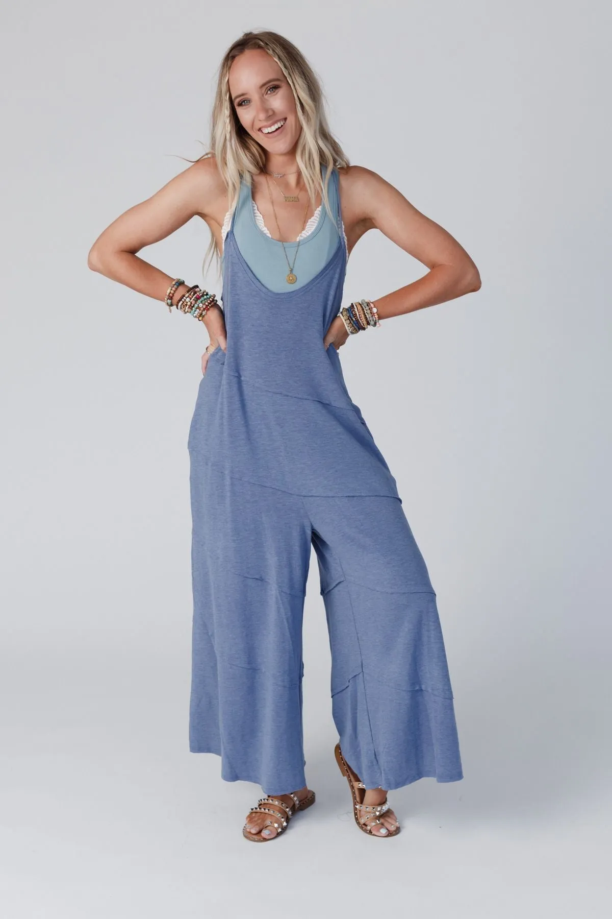 Slant My Way Jumpsuit - Denim