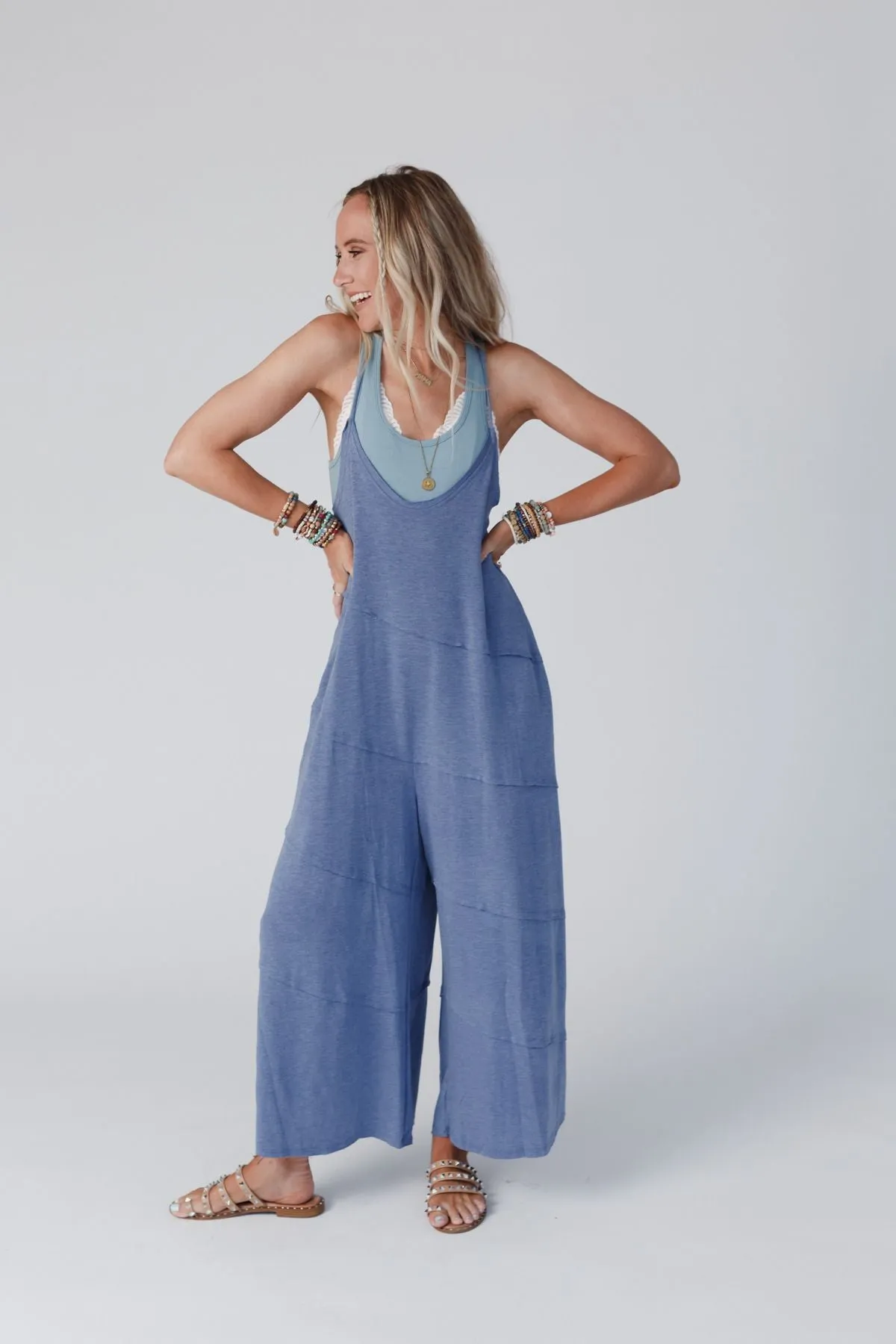 Slant My Way Jumpsuit - Denim