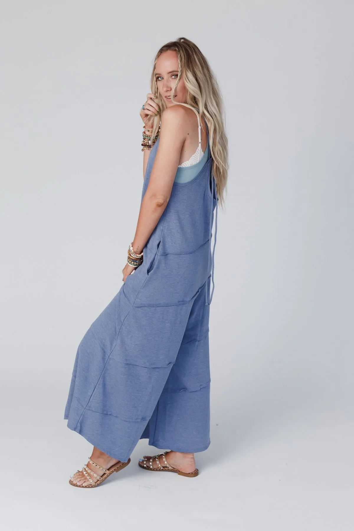 Slant My Way Jumpsuit - Denim