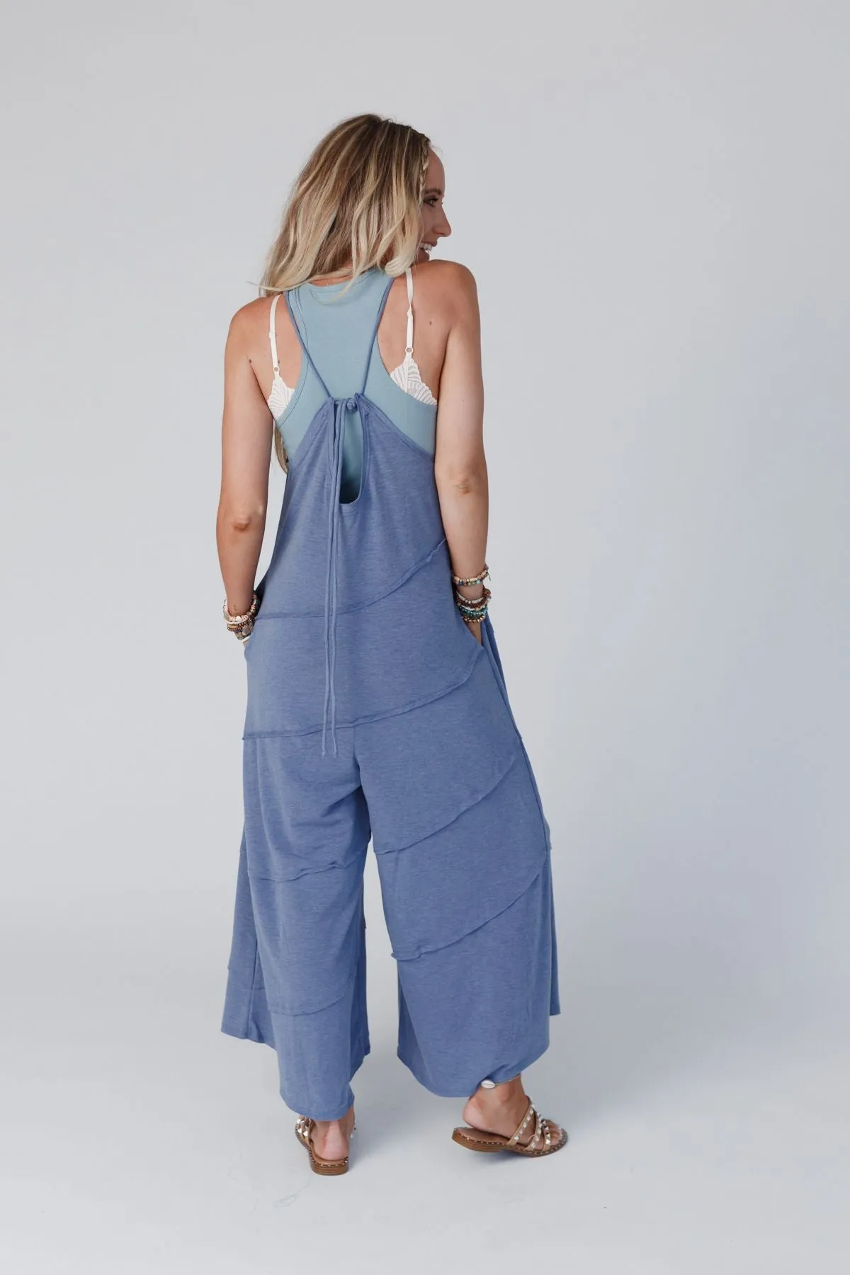 Slant My Way Jumpsuit - Denim