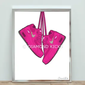 Sneaker Wall Art- Air Max 90 Hot Pink (Limited Edition)