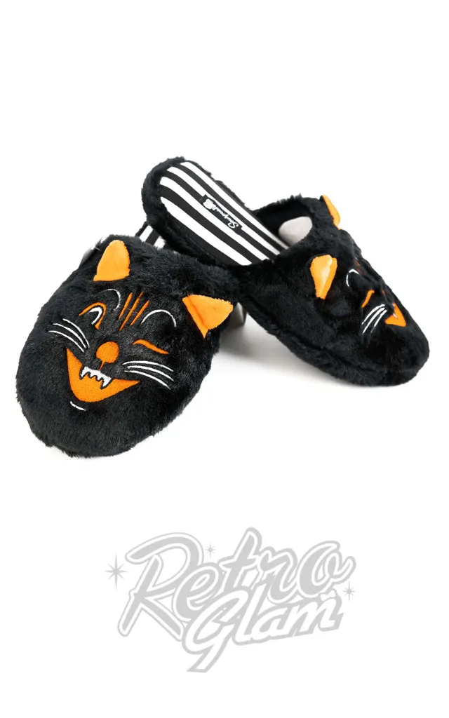 Sourpuss Jinx the Cat Furry Slippers