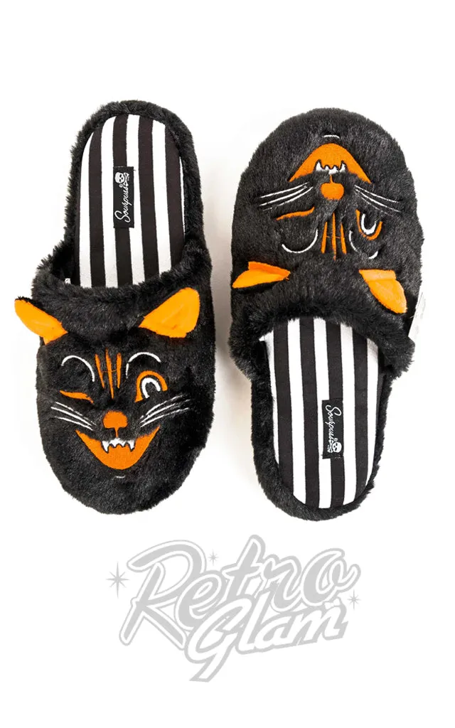 Sourpuss Jinx the Cat Furry Slippers