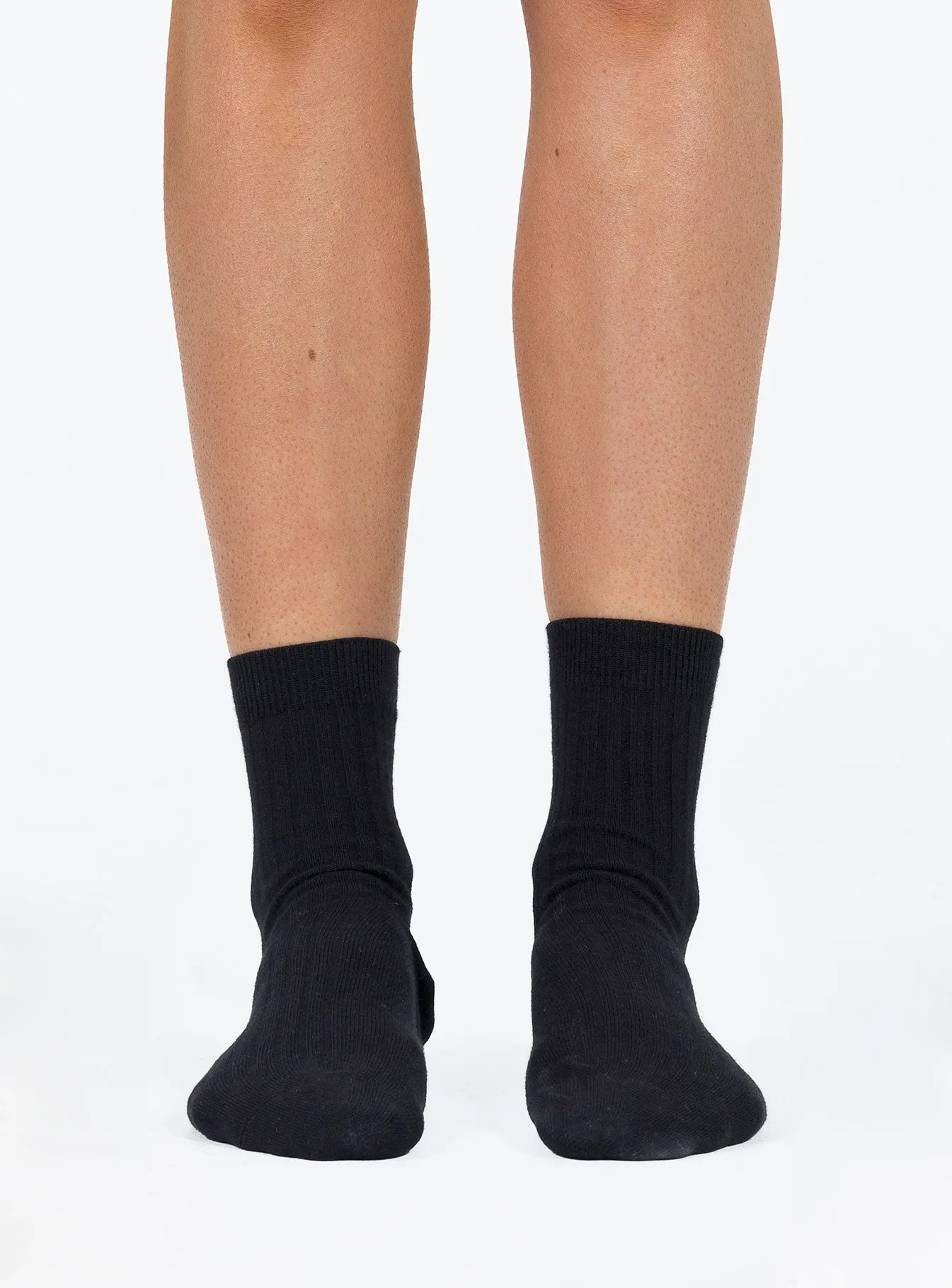 Sports Crew Ribbed Socks Black