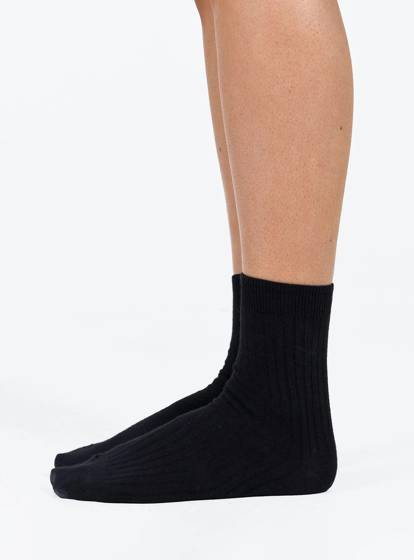 Sports Crew Ribbed Socks Black