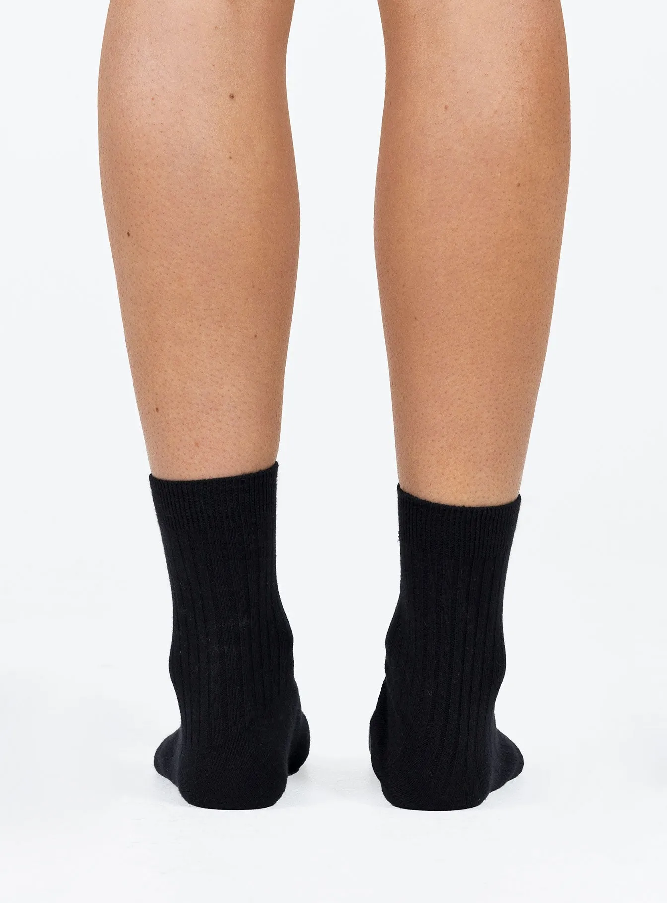 Sports Crew Ribbed Socks Black