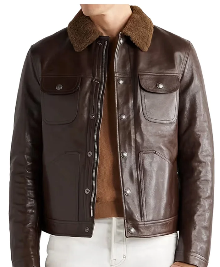 Stacy Shearling Trimmed Textured Leather Jacket | William Jacket