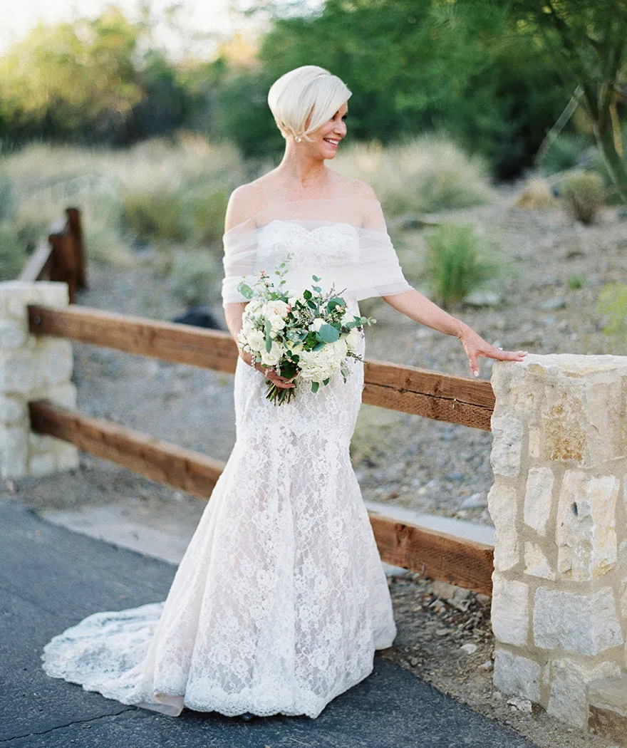 Stunning Ivory Lace Sweetheart Strapless Mermaid Wedding Dresses,DB0149