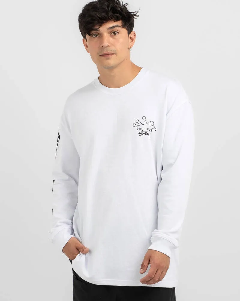 STUSSY  |Crew Neck Pullovers Street Style Long Sleeves Cotton