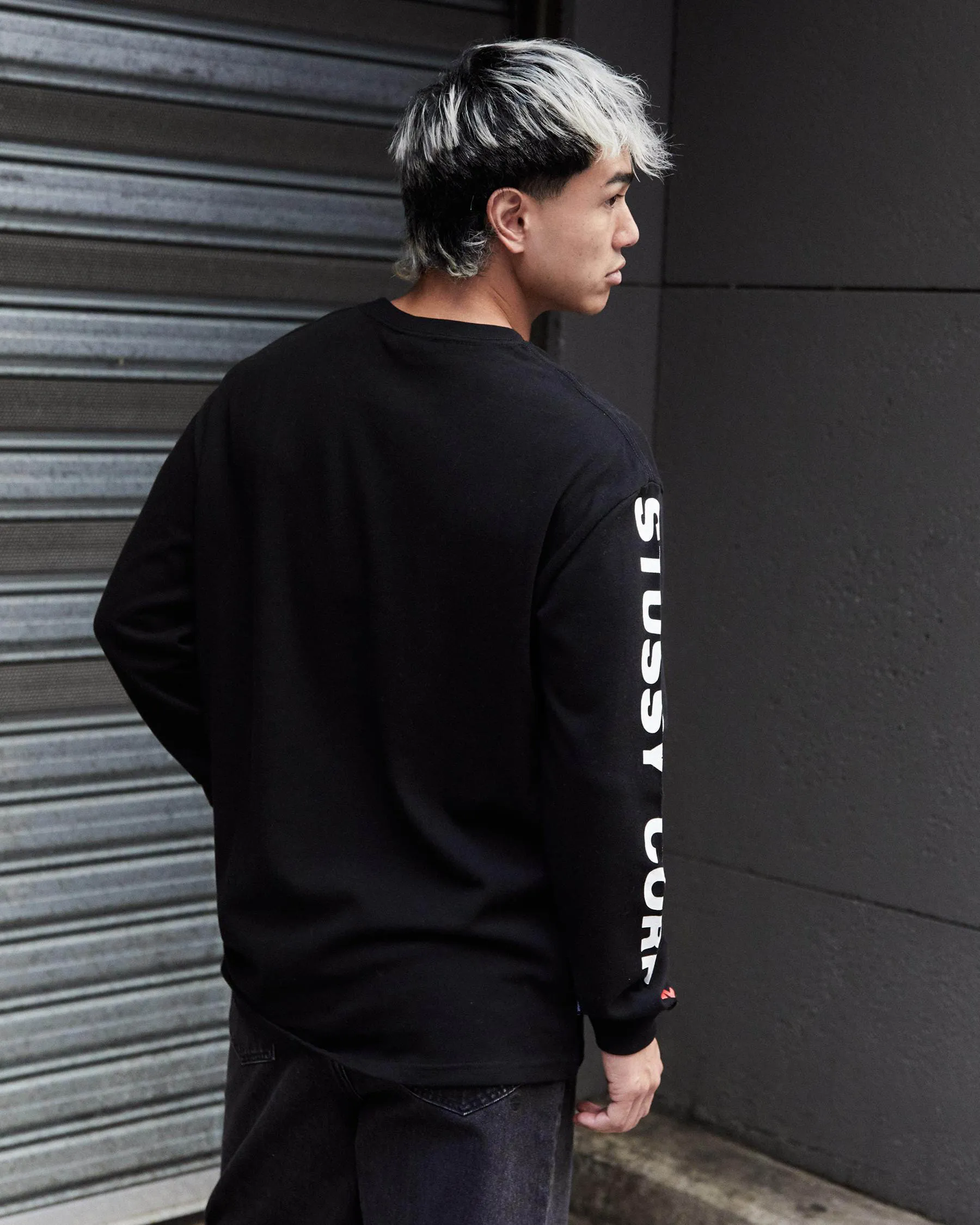 STUSSY  |Crew Neck Street Style Long Sleeves Cotton