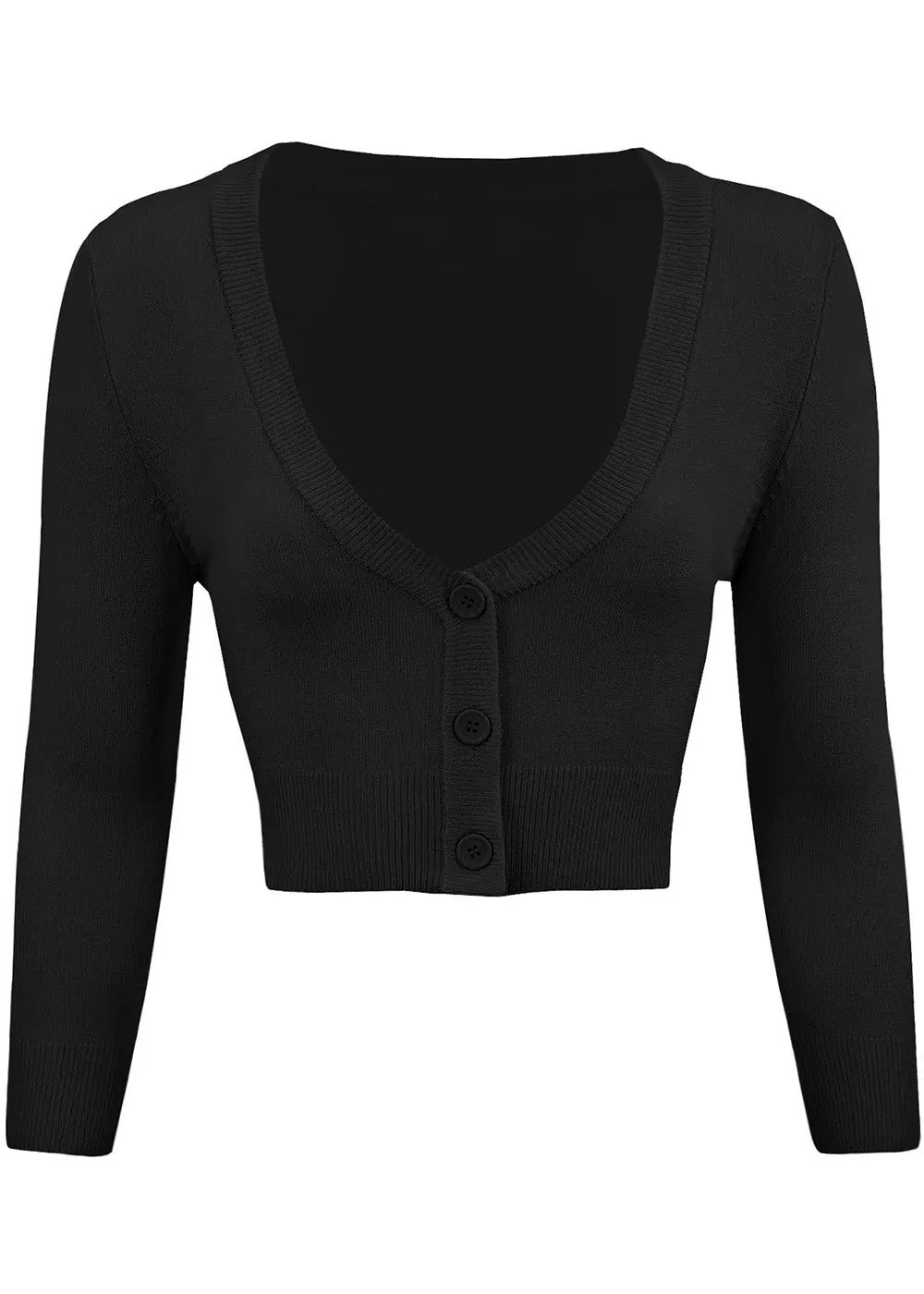 Succubus Clothing Retro Short 50's Cardigan Black