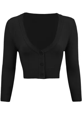 Succubus Clothing Retro Short 50's Cardigan Black