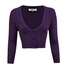 Succubus Clothing Retro Short 50's Cardigan Grape Purple