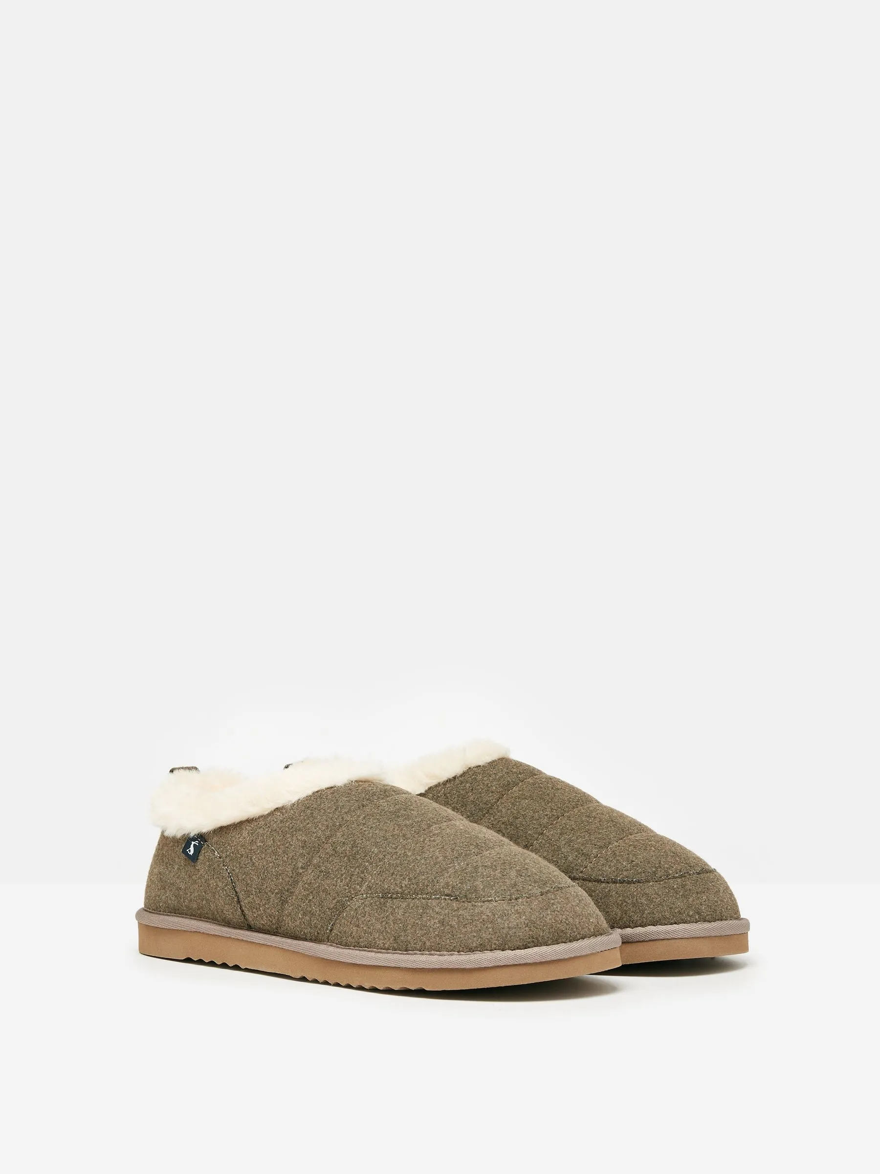 Tan Brown Faux Fur Lined Slippers