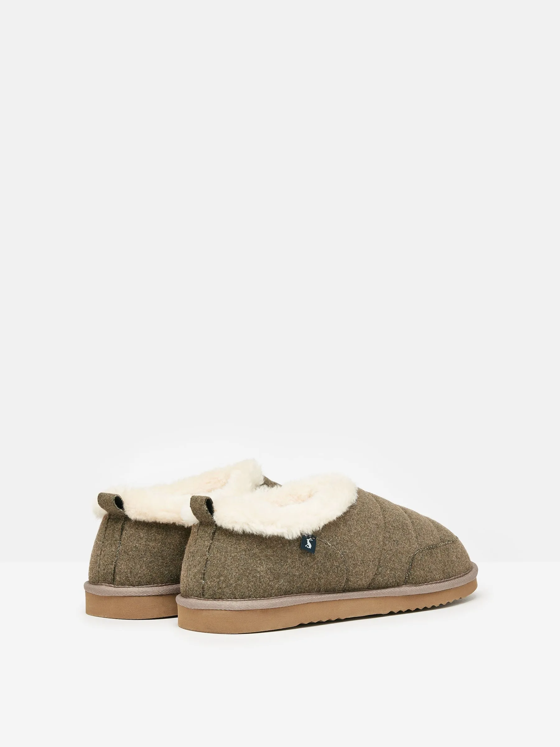 Tan Brown Faux Fur Lined Slippers