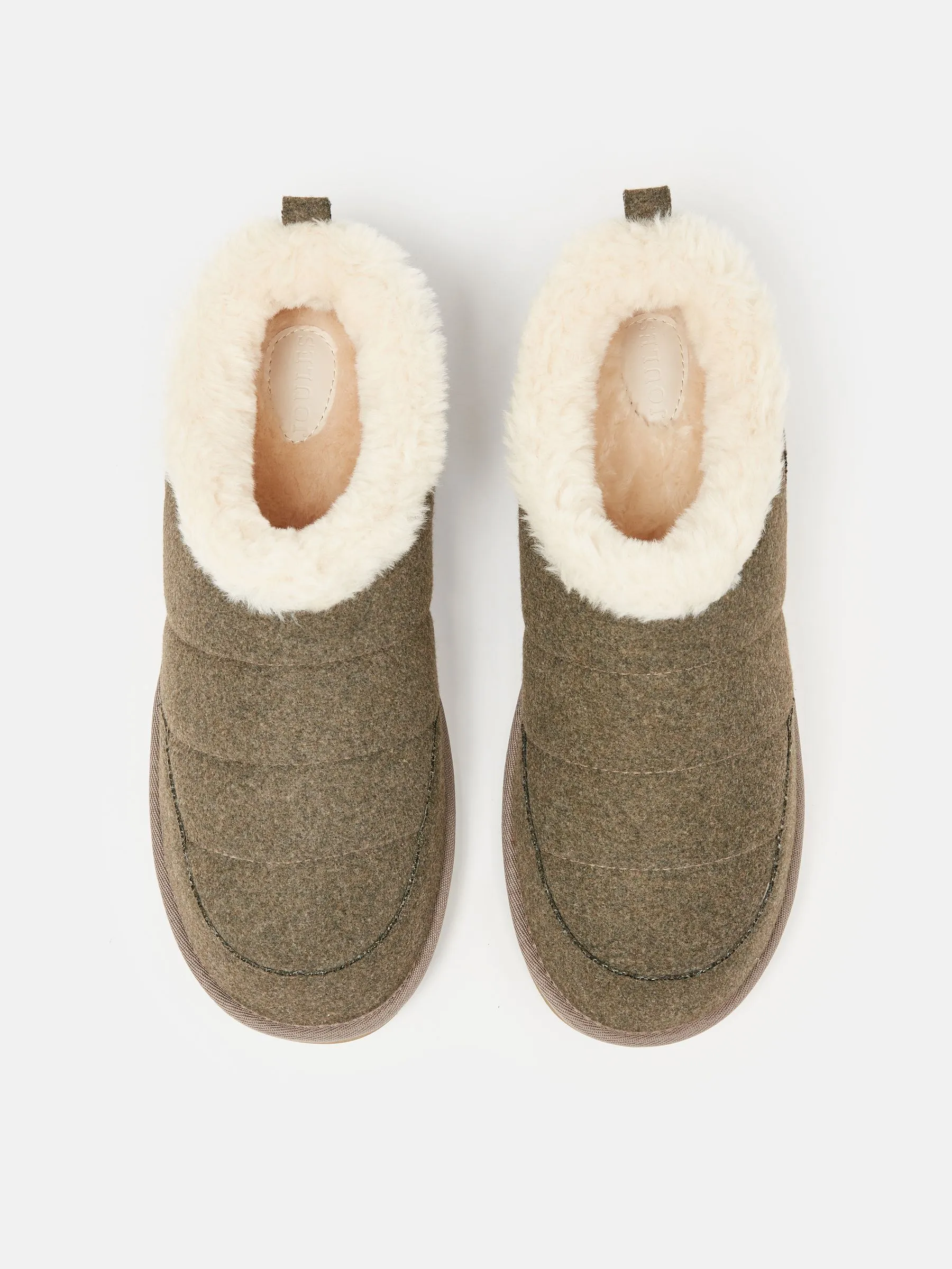 Tan Brown Faux Fur Lined Slippers