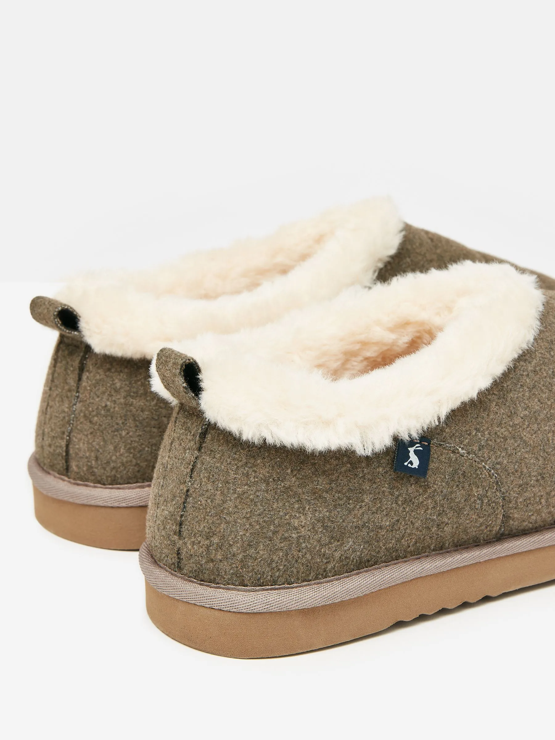 Tan Brown Faux Fur Lined Slippers