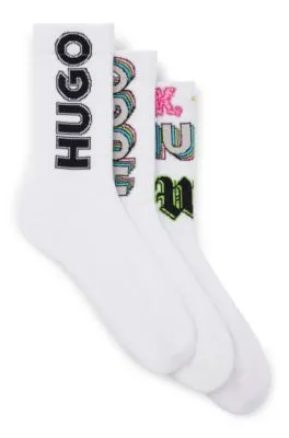 Three-pack of short socks with logos