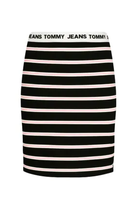 Tommy Hilfiger Women BodyCon Skirt Black Stripe