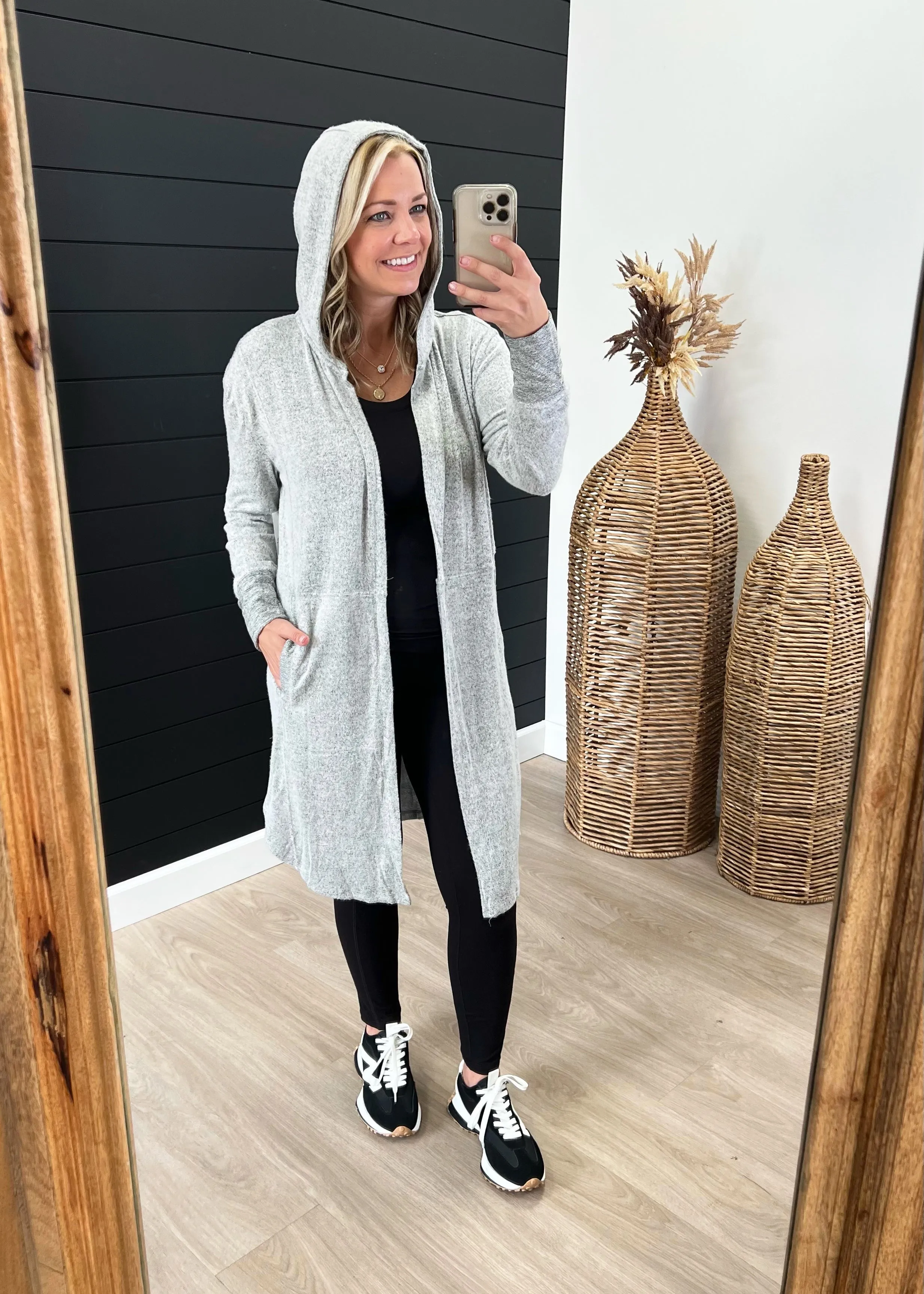 Two Tone Gray Super Soft Lightweight Cardigan