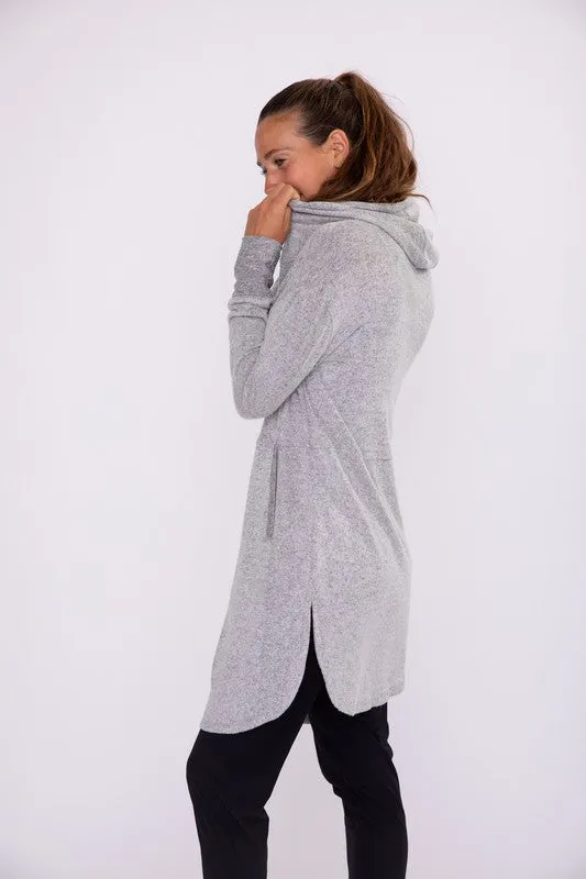 Two Tone Gray Super Soft Lightweight Cardigan