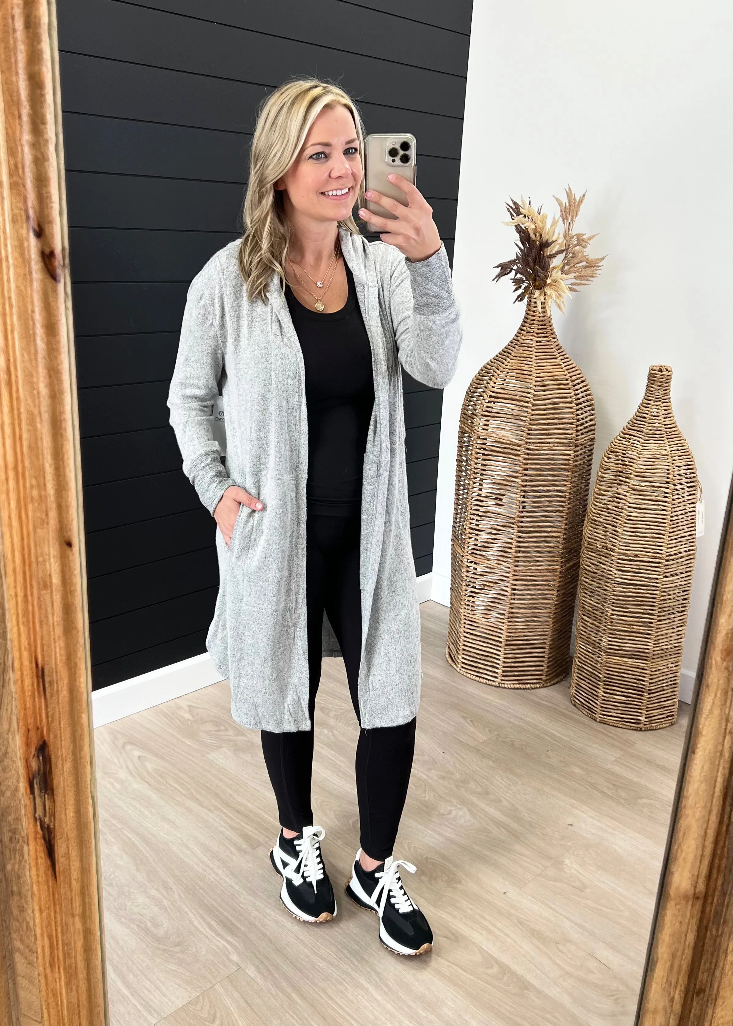 Two Tone Gray Super Soft Lightweight Cardigan