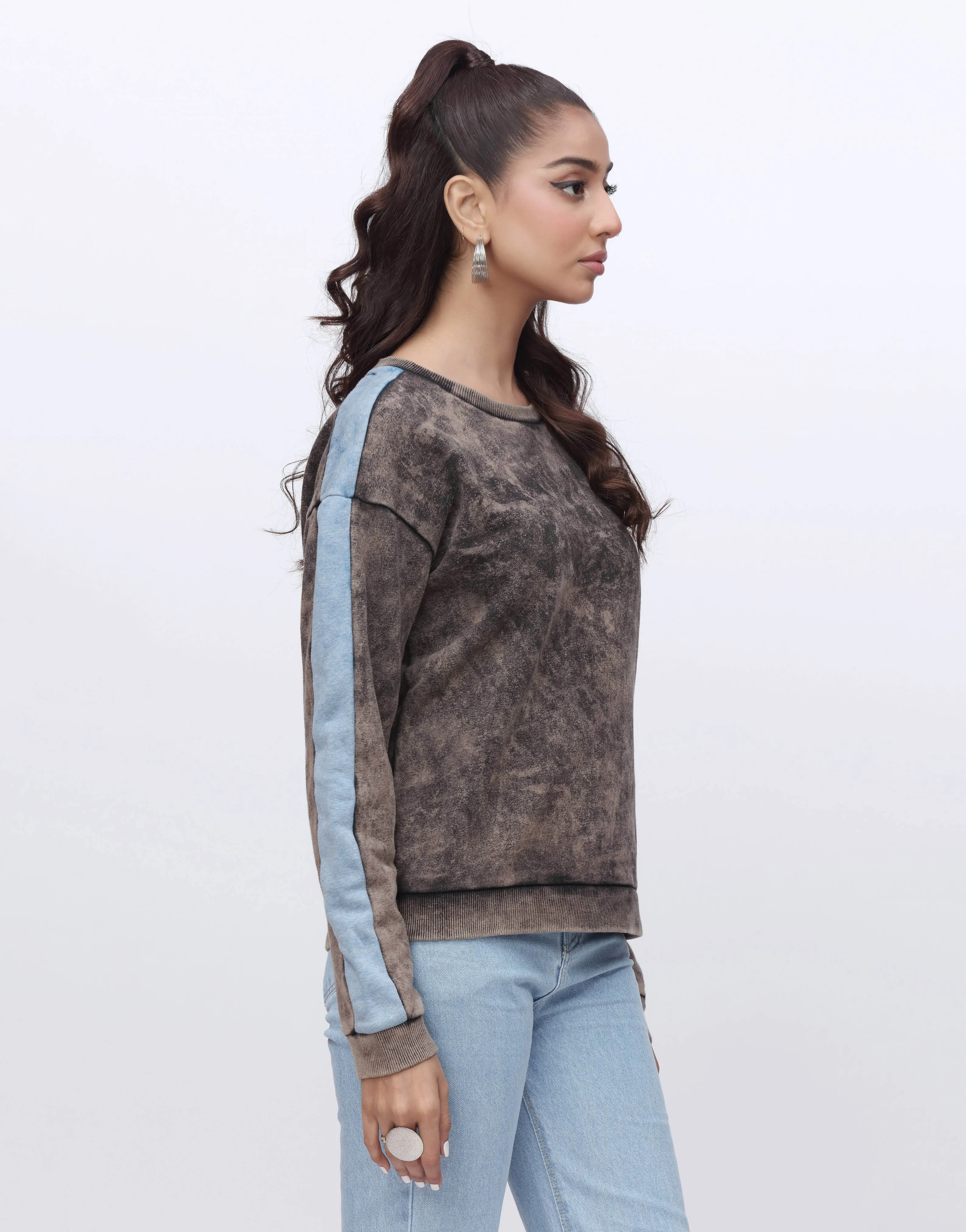 Tye n Dye Sweatshirt-Dusky Grey