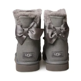 UGG Mini Bailey Bow Glimmer Charcoal Boots - Women's