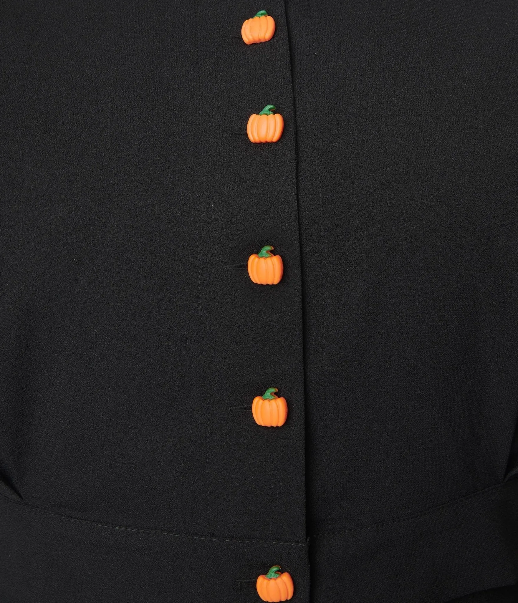 Unique Vintage Black & Pumpkin Button Varsity Crop Cardigan