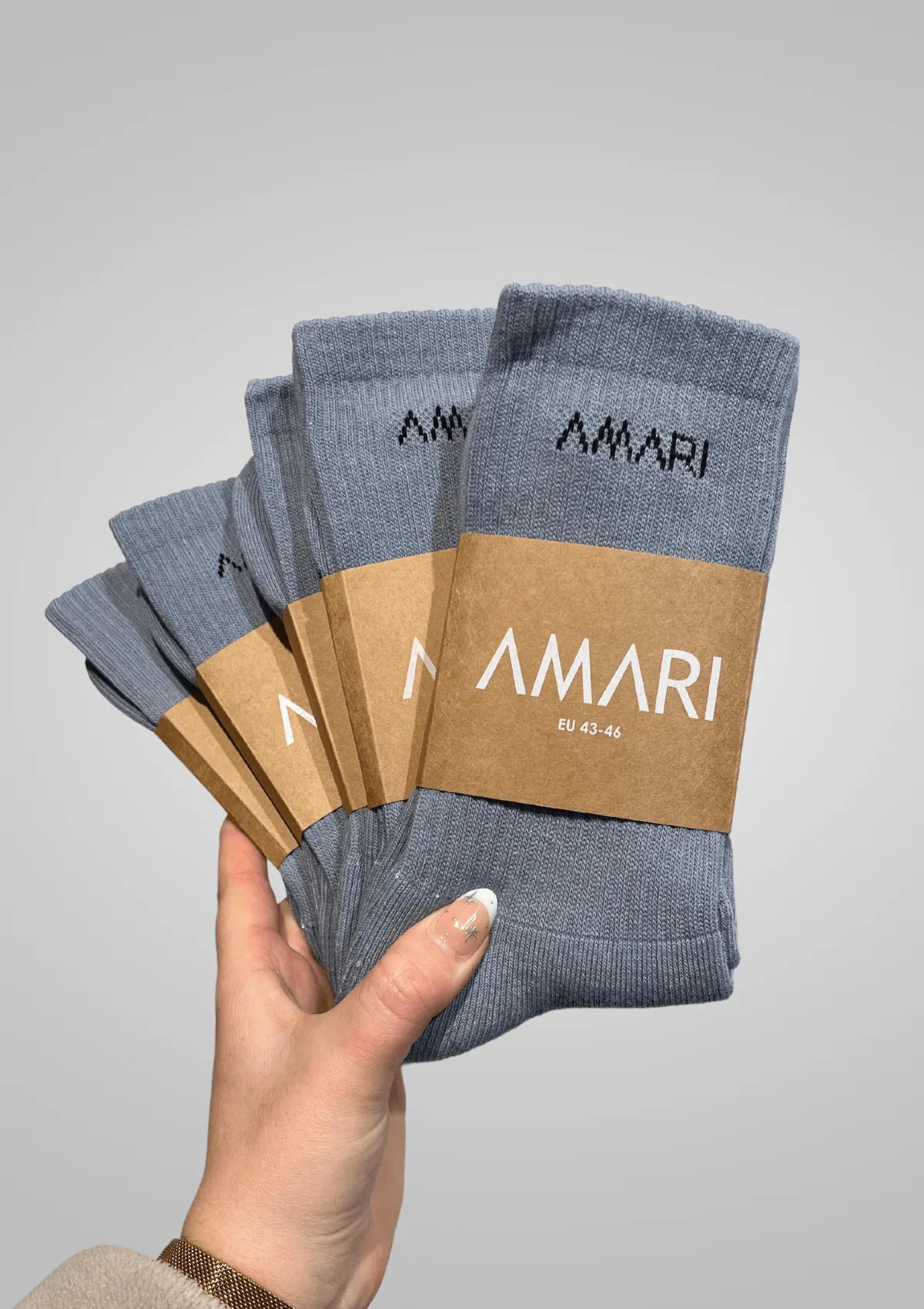 Unisex Crew Socks - Grey (5 Pairs)