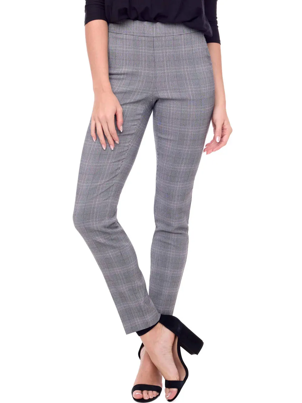 UP! Pants - Crossroad Plaid Techno Full Length Ankle Pant