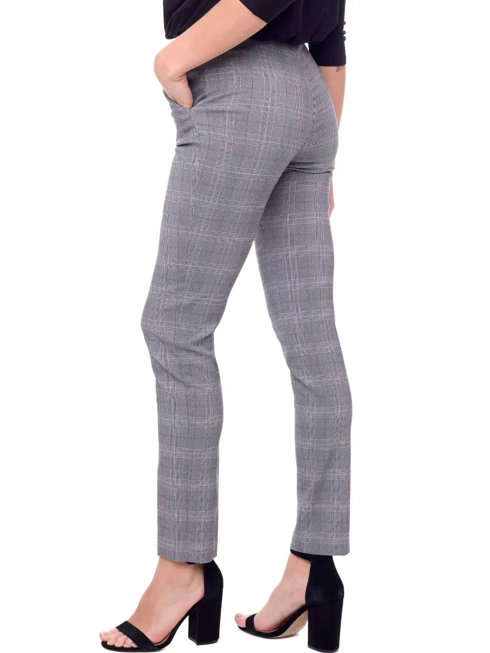 UP! Pants - Crossroad Plaid Techno Full Length Ankle Pant