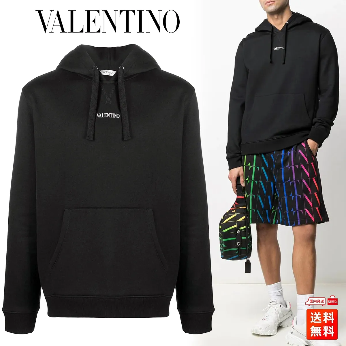 VALENTINO  |Pullovers Unisex Cotton Logo Luxury Hoodies