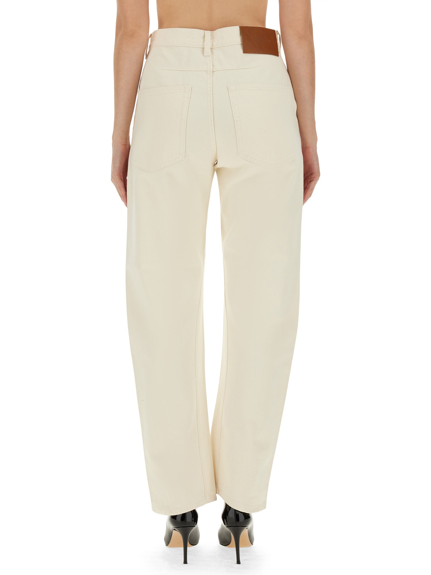 VICTORIA BECKHAM    RELAXED FIT COTTON DENIM JEANS