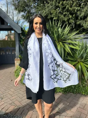 White Delicate Silk Blend Scarf