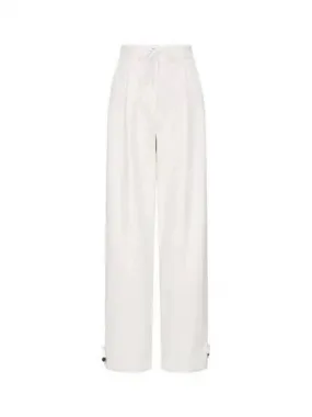 Women s drawstring detail corduroy pants white 271213