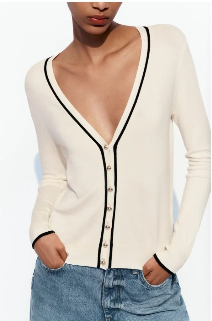 ZARA  |Casual Style Long Sleeves Plain Elegant Style Cardigans