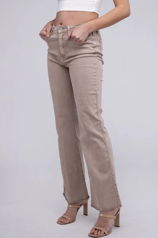 Zenana Acid Washed Wide Pants - 6 Colors