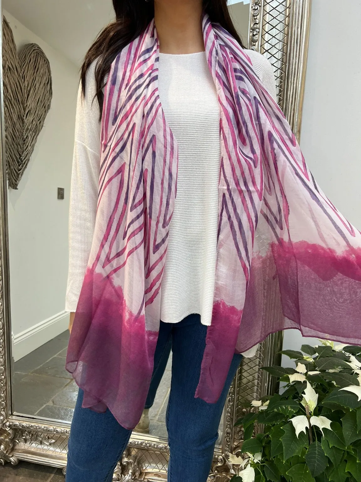 Zig Zag Colour Edge Scarf